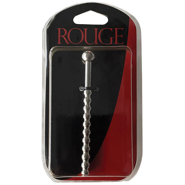 Satinless Steel Beaded Hollow Urethral Sound with Stopper