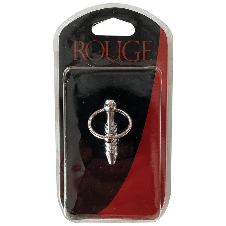 Stainless Steel Hollow Beaded Probe & Cock Ring - 1cm thick
