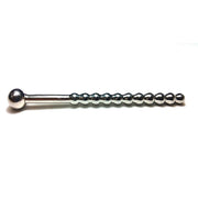 Satinless Steel Beaded Hollow Urethral Sound with Stopper