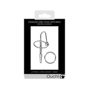 Ouch! Stainless Penis Plug w Glans Ring