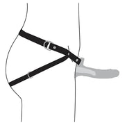 2" Erection Smooth Hollow Strap-On - Black