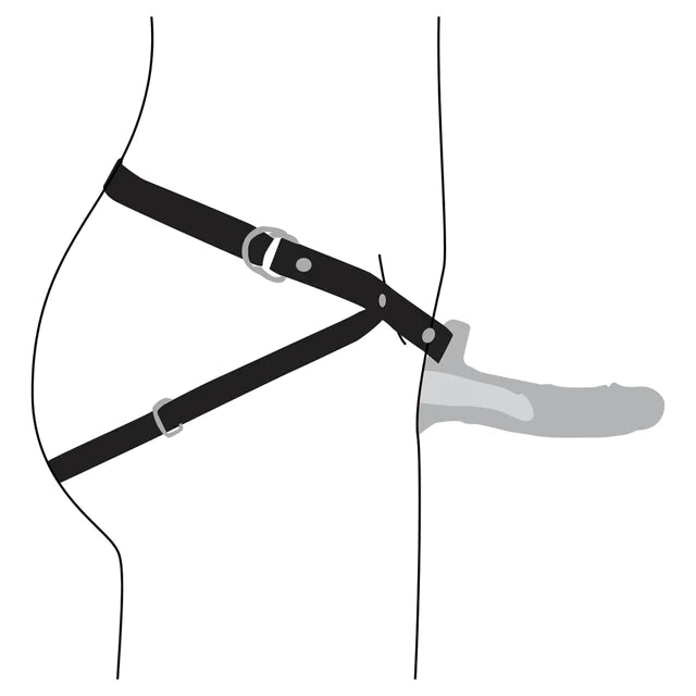 2" Erection Smooth Hollow Strap-On - Black