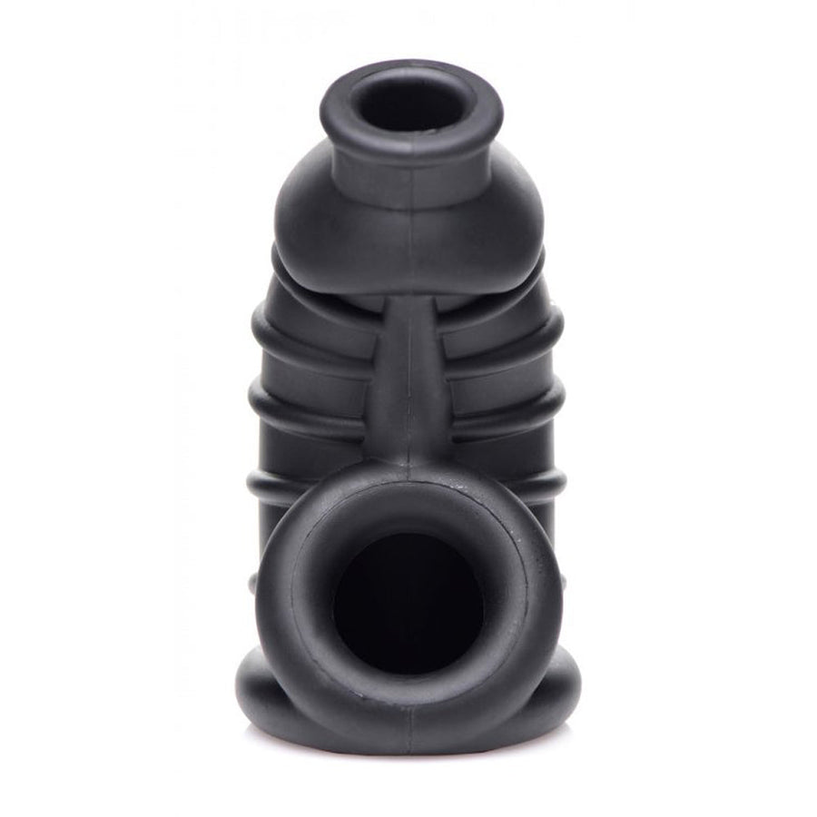 Dark Chamber Silicone Chastity Cage -Blk