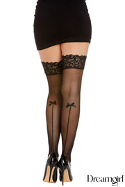 Sheer Stay Up-Back Seam & Bow