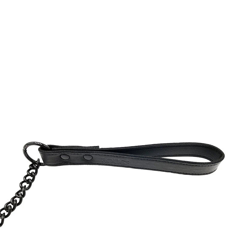 Leather Lead - Black with Black