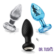 Venture Collection (Medium) - Deluxe Anal Plug Set – Vibrating Silicone, Glass & Metal