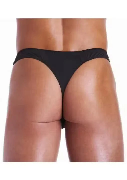 FUNDIES Unzip It Thong w/ zoro mask - OS - BLACK