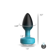 TEAL Ombre - SMALL Cheeky Charms Eluxe Vibrating  Plug With Remote - Clear Gem