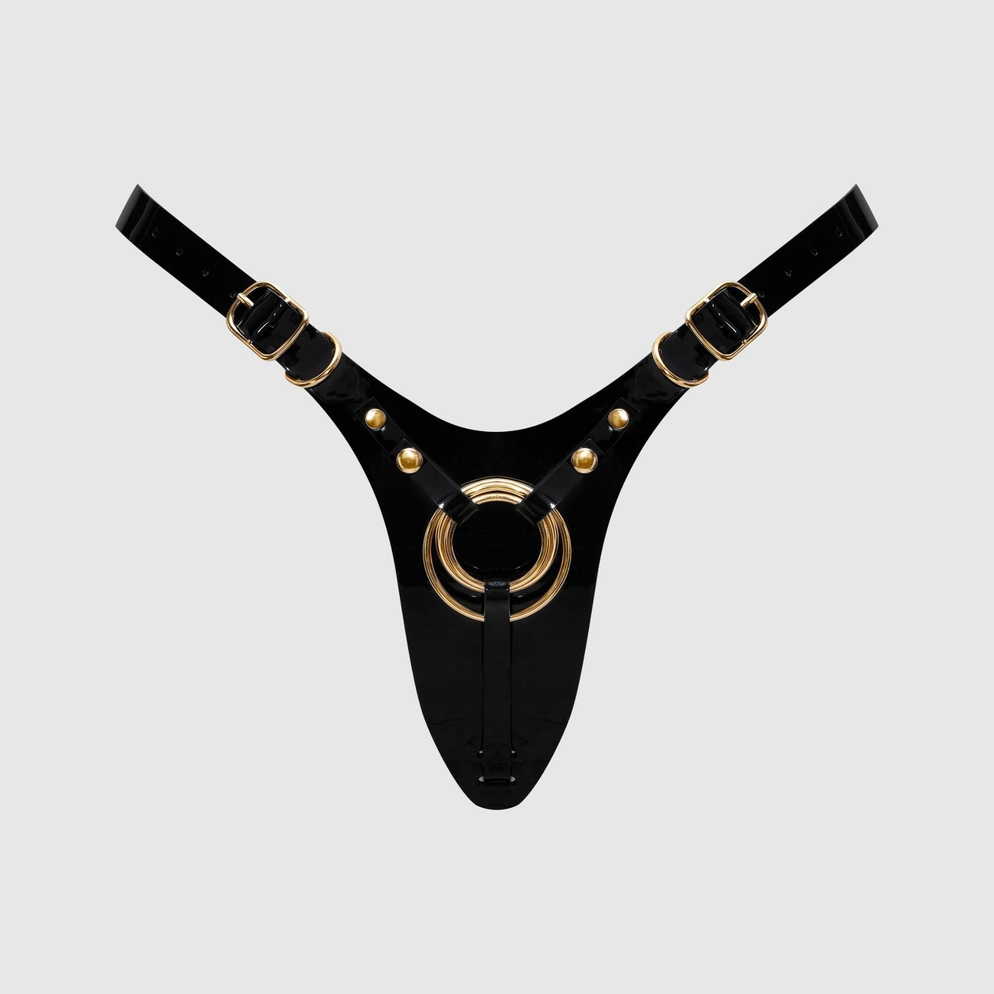 LEATHERETTE HARNESS FABULOUS - ONE SIZE - BLACK GLOSSY