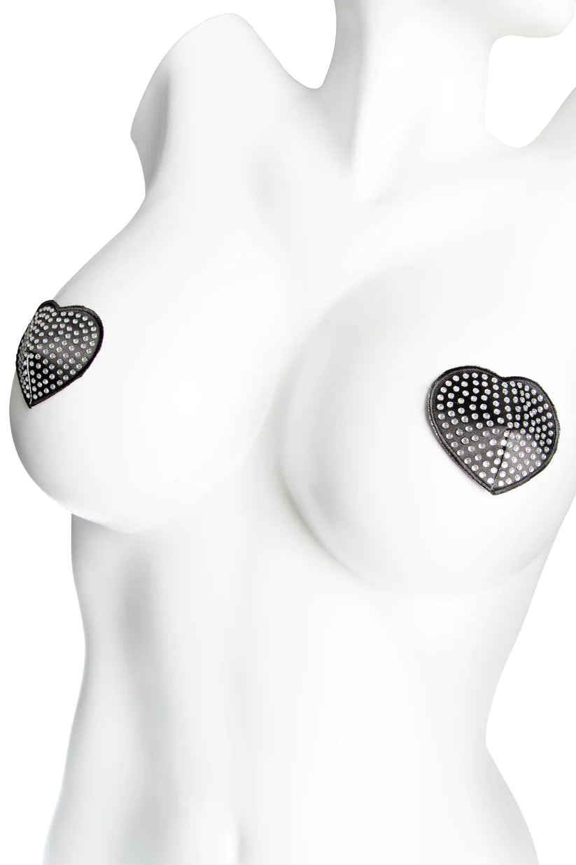 PASTIES- Silver/Black