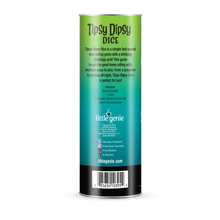 Tipsy Dipsy Dice Game, Drinking Dice Game for Adults