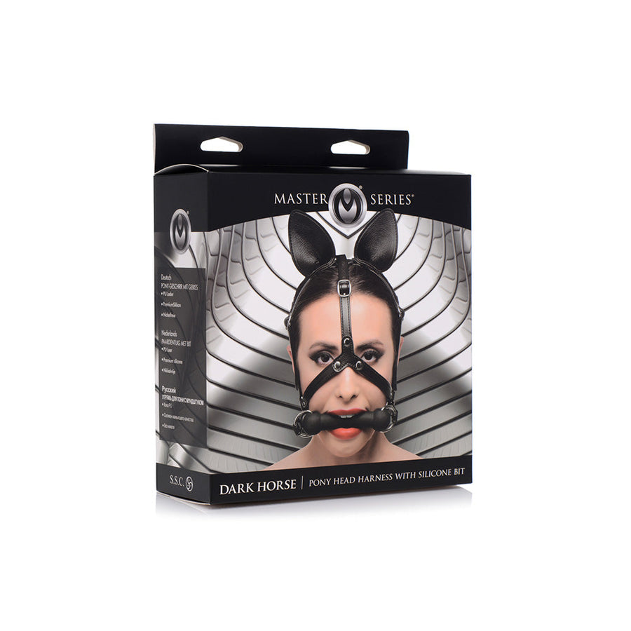 Dark Horse Pony Head Harness with Silicone Bit