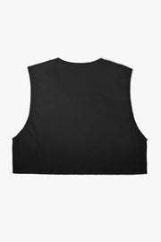 Unisex Large - Mini Crop Top Sheer - Black