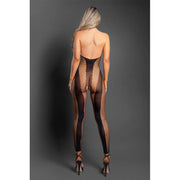 MAKE YOUR MOVE Footless open crotch halter bodystocking