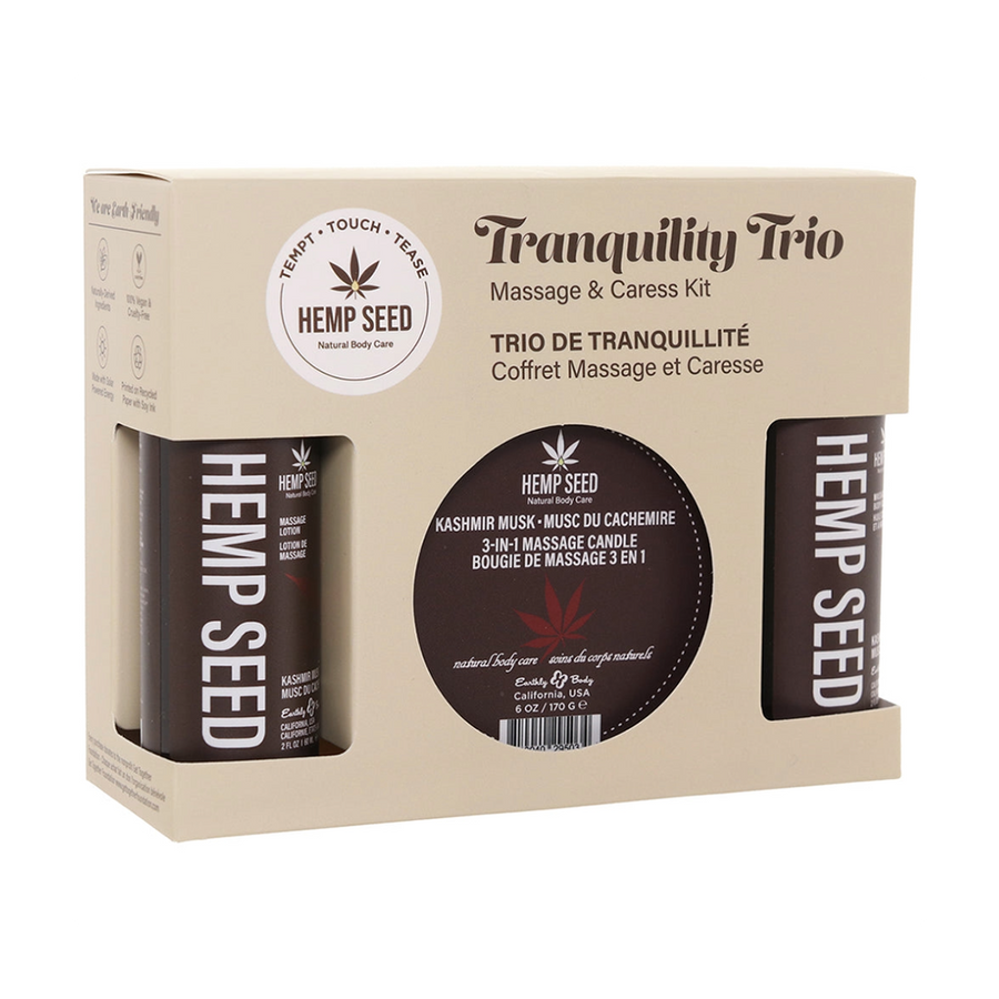 Hemp Seed Tranquility Massage Trio Gift Set - Kashmir Musk