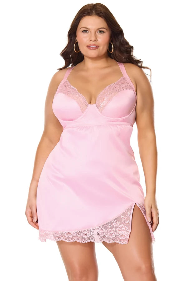 Kissed By Satin Chemise Queen