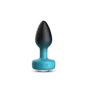 TEAL Ombre - SMALL Cheeky Charms Eluxe Vibrating  Plug With Remote - Clear Gem