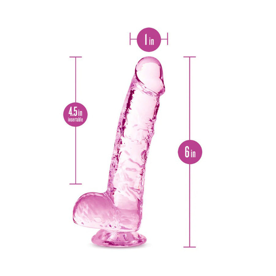Naturally Yours - 6" Crystalline Dildo - Rose