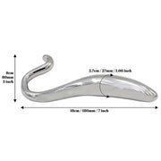 Stainless Steel Hollow Curved Wand In Case