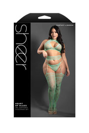 HEART OF GLASS Lace knit 3pc - QUEEN