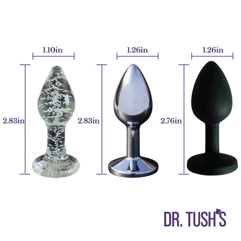 Beginner, The First Step Anal Plug Set – Glass, Metal & Silicone