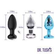 Venture Collection (Small) - Deluxe Anal Plug Set – Vibrating Silicone, Glass & Metal