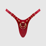LEATHERETTE HARNESS FABULOUS - ONE SIZE - RED GLOSSY