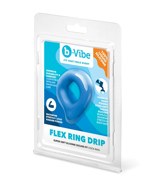 FLEX RING DRIP - SILICONE COCK RING - BLUE