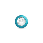 TEAL Ombre - SMALL Cheeky Charms Eluxe Vibrating  Plug With Remote - Clear Gem