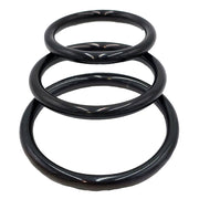 Stainless Steel 3 Piece Cock Ring Set (45/50/55mm) - Black