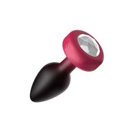 RUBY Ombre - SMALL Cheeky Charms Eluxe Vibrating  Plug With Remote - Clear Gem