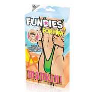FUNDIES Mankini w/ fake moustache - OS - GREEN