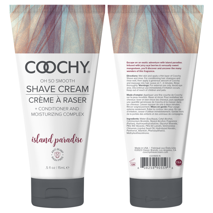 Coochy Shave Cream - ISLAND PARADISE tube 0.5oz / 15ml