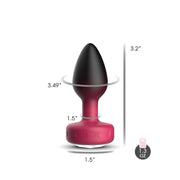RUBY Ombre - SMALL Cheeky Charms Eluxe Vibrating  Plug With Remote - Clear Gem