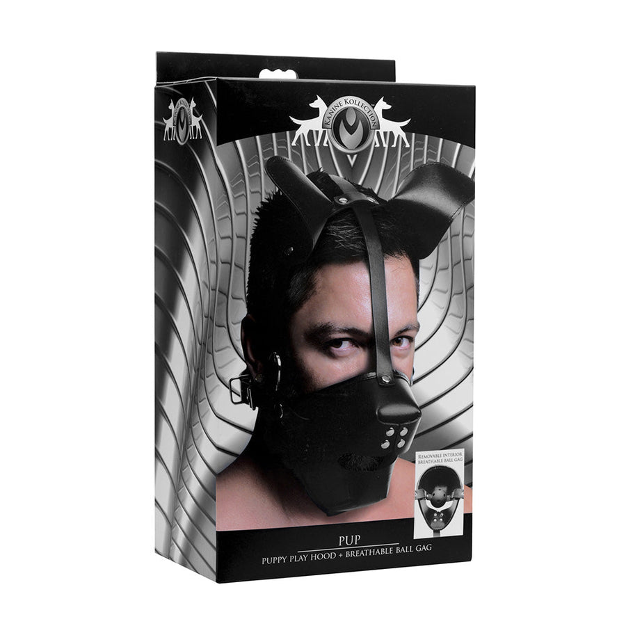 Pup Puppy Play Hood and Breathable Ball Gag