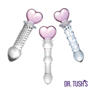 Hearts Of Pleasure - Glass Heart Anal Plugs & Dildo Trio