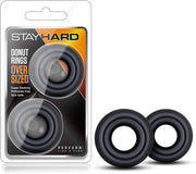 Stay Hard - Donut Rings Oversized - Black