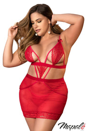 Heart Cutout Chemise-Plus Size