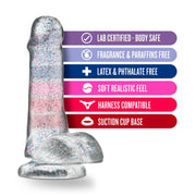 Naturally Yours 6" Glitter Cock W Balls