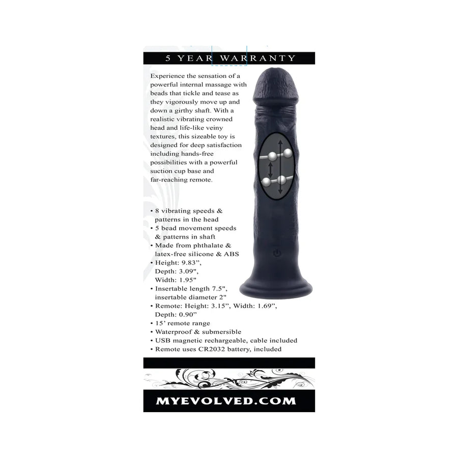 Evolved Black Thunder Dildo with remote