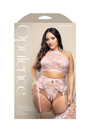 Q/S - 3 PCS. Pearl halter bralette set