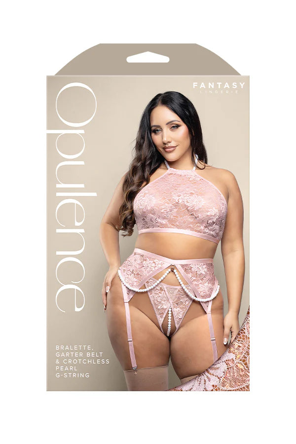 Q/S - 3 PCS. Pearl halter bralette set