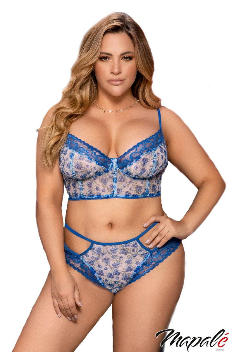 2PC Floral Lace