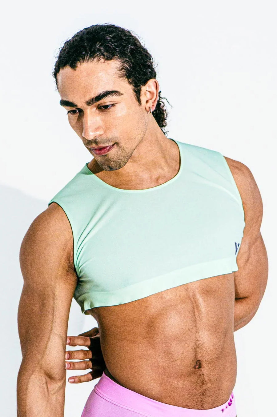 Unisex Medium - Mini Crop Top Sheer - Mint