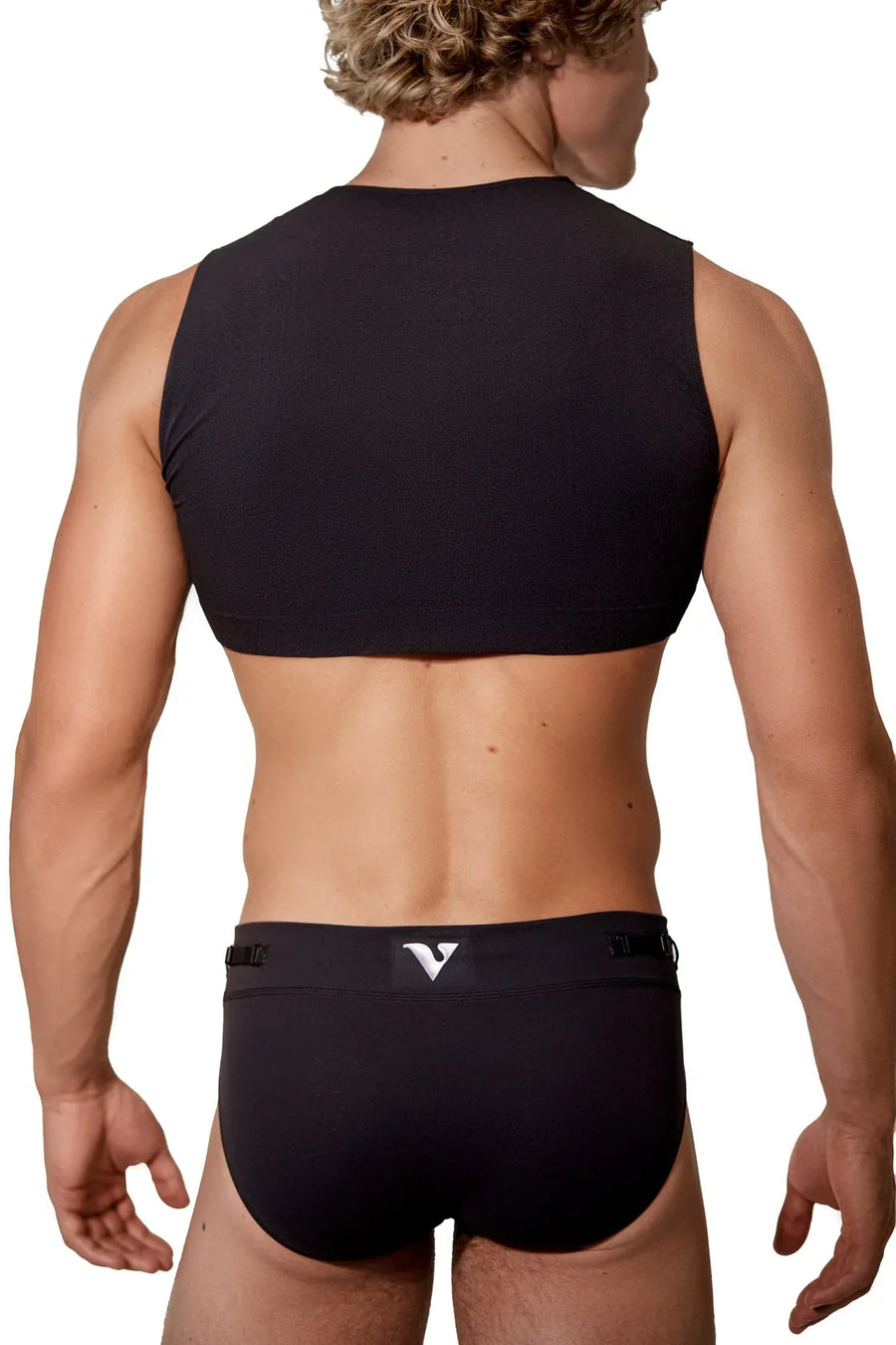 Unisex Medium - Mini Crop Top Sheer - Black