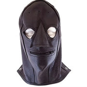 Leather Zip Mask - Black
