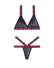 Sexy Bitch Bralette & Strappy Panty Set