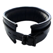 Leather Padded Collar - Black with Black