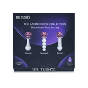 The Sacred Rose Anal Plug & Dildo Glass Trio