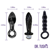 Dark Curiosity Set – All-Glass Anal Plug Trio